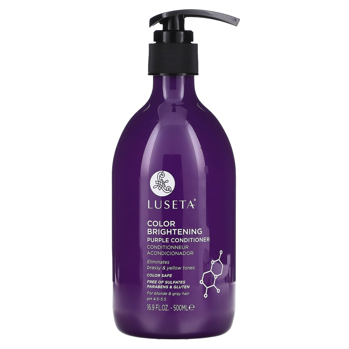 Luseta Beauty-Color Brightening-Purple Conditioner-For Blonde & Gray Hair-16.9 fl oz (500 ml)