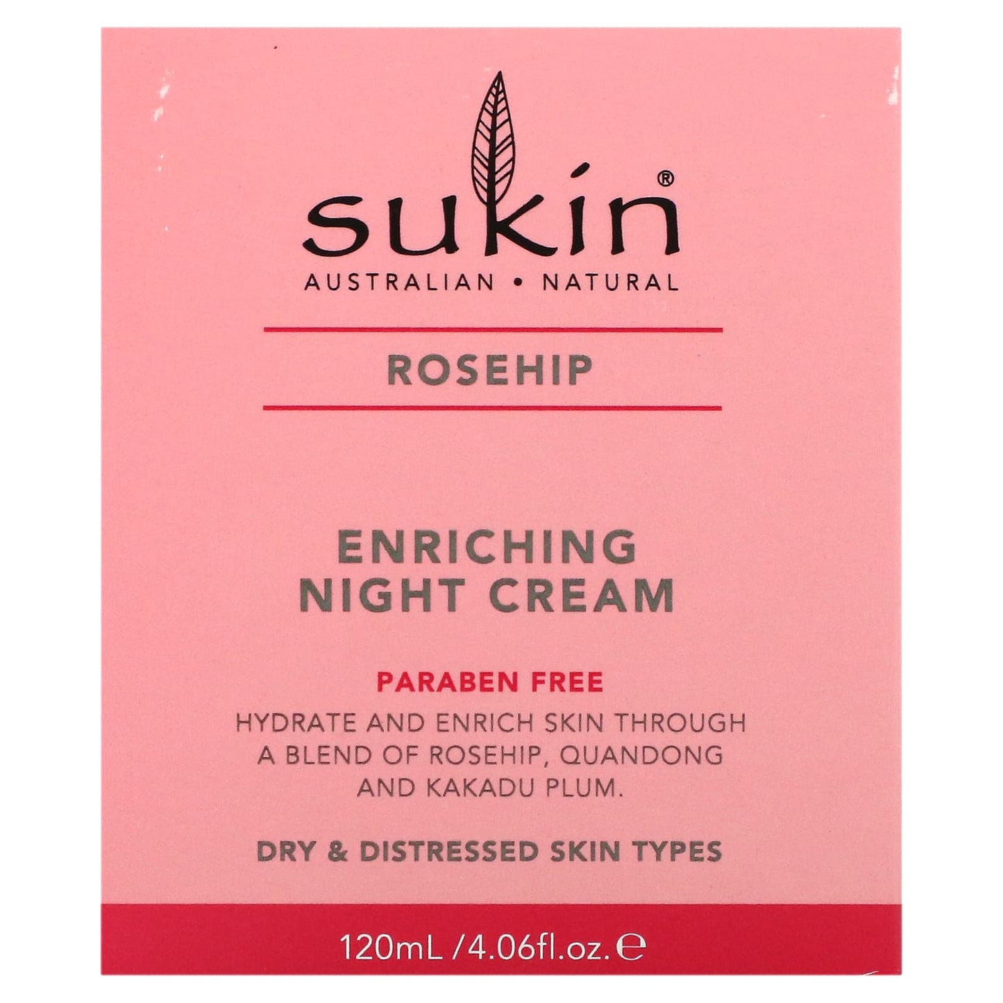 Sukin, Enriching Night Cream, Rosehip, 4.06 fl oz (120 ml)