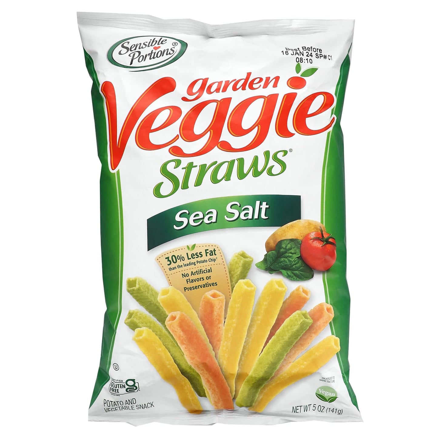 Sensible Portions-Garden Veggie Straws-Sea Salt-5 oz (141 g)