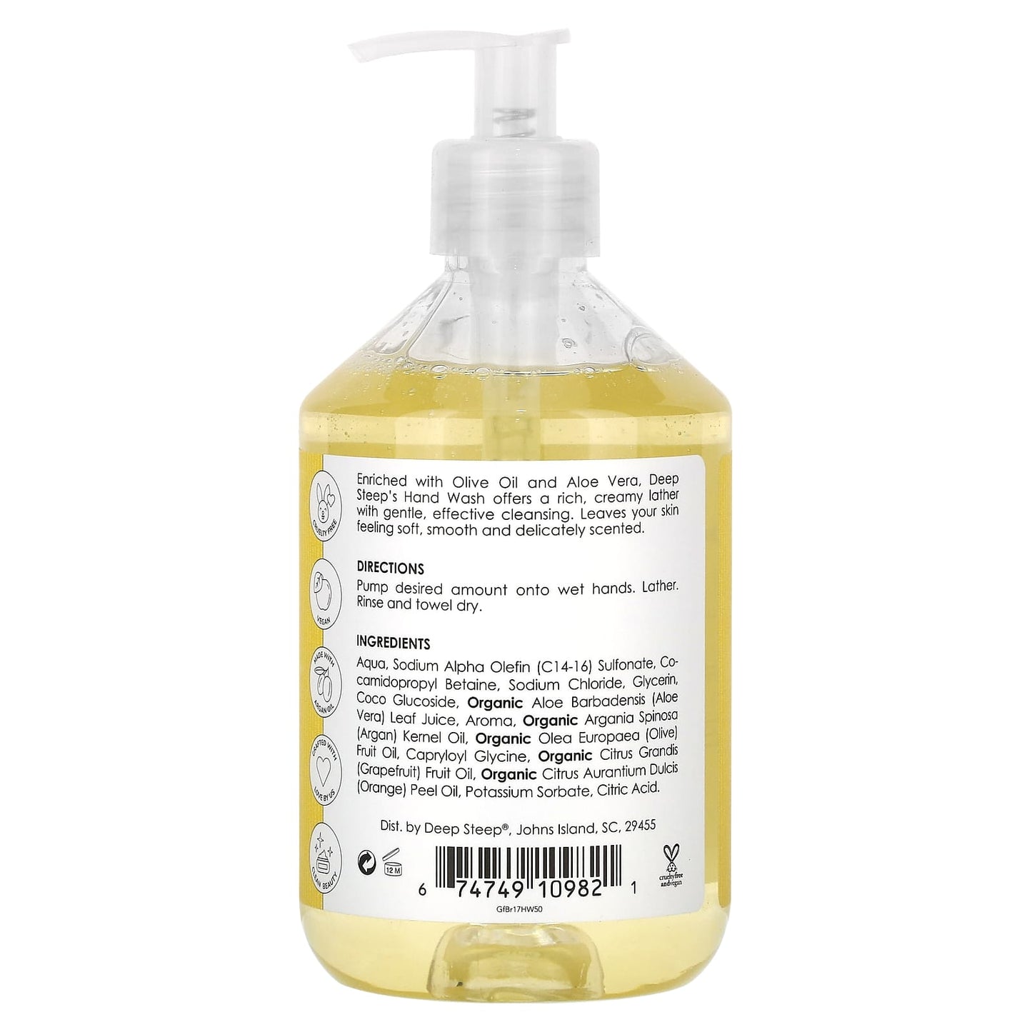 Deep Steep, Hand Wash, Grapefruit Bergamot, 17.6 fl oz (520 ml)