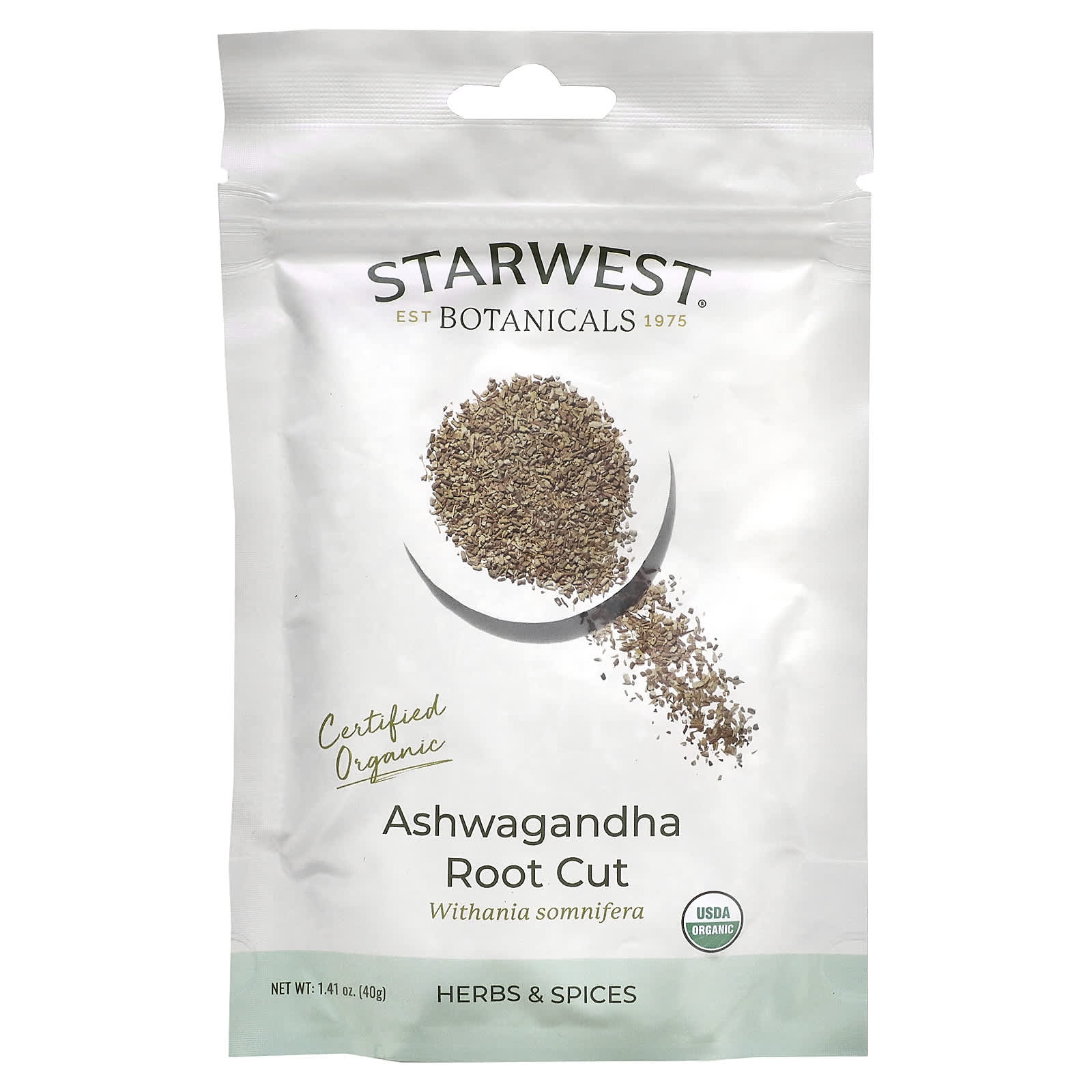 Starwest Botanicals-Organic Ashwagandha Root Cut-1.41 oz (40 g)