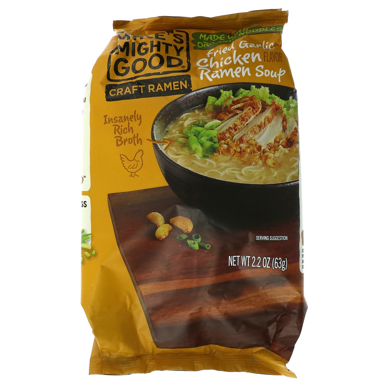 Mike's Mighty Good-Craft Ramen-Fried Garlic Chicken Ramen Soup-2.2 oz (63 g)