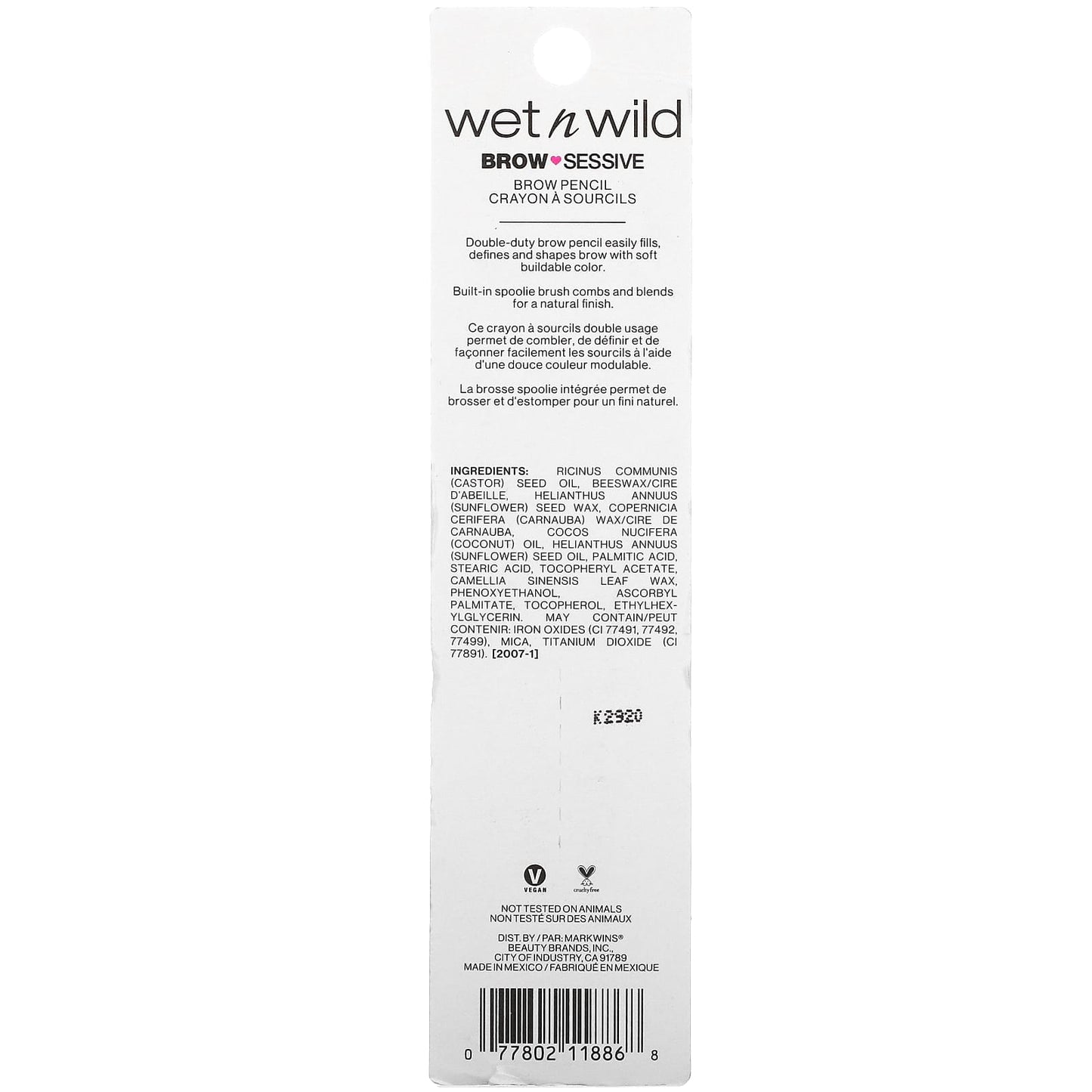 wet n wild, Brow Sessive Pencil, Dark Brown, 0.02 oz (0.7 g)