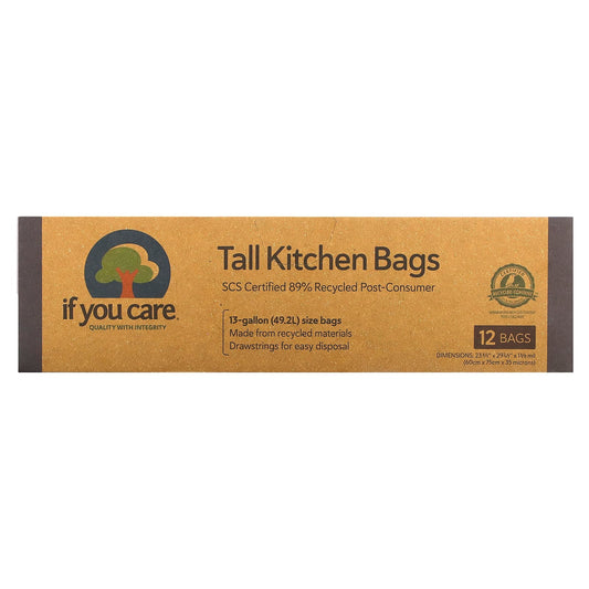 If You Care-Tall Kitchen Bags-12 Bags-13 gal (49.2 L) each