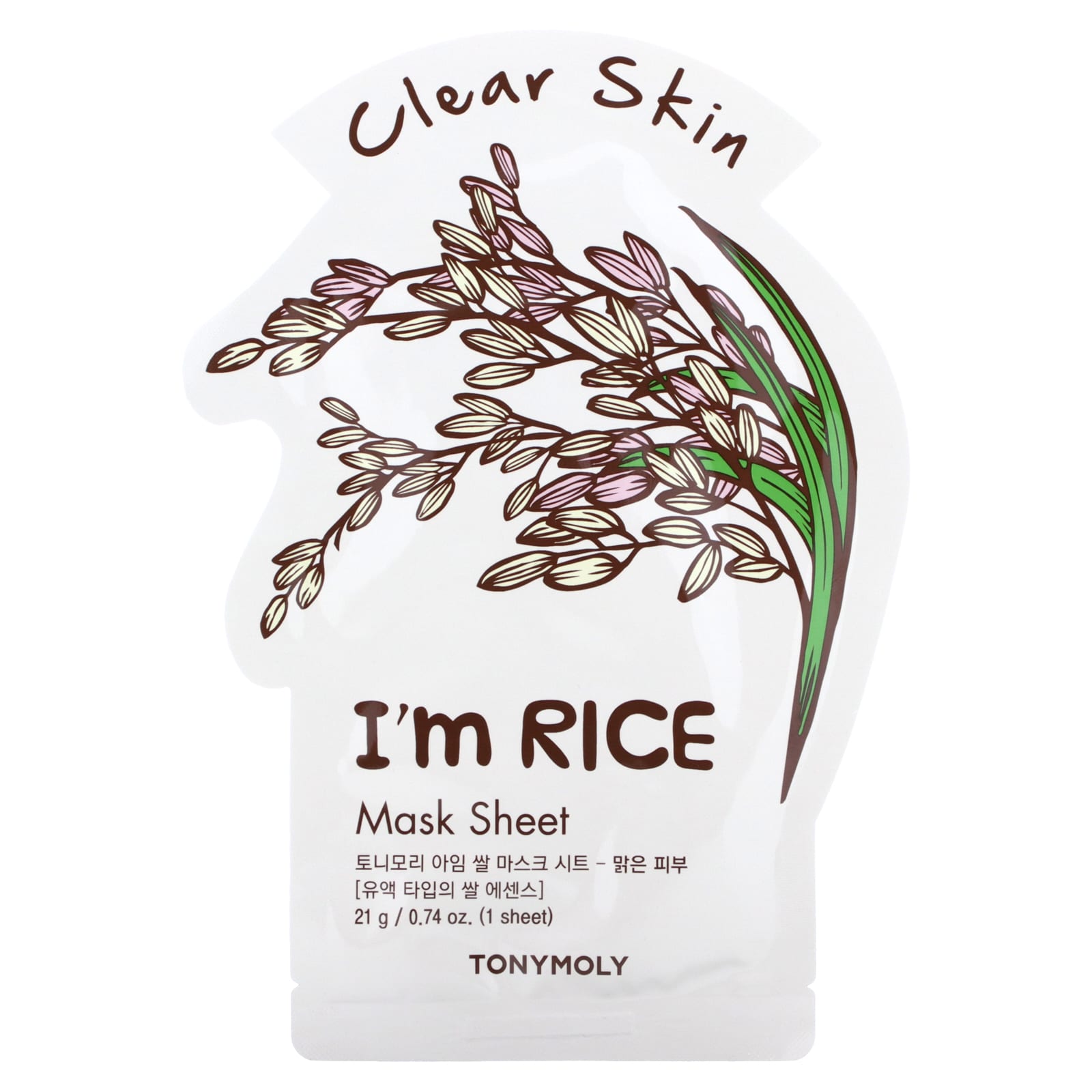 Tony Moly-I'm Rice-Clear Skin Beauty Mask Sheet-1 Sheet-0.74 oz (21 g)