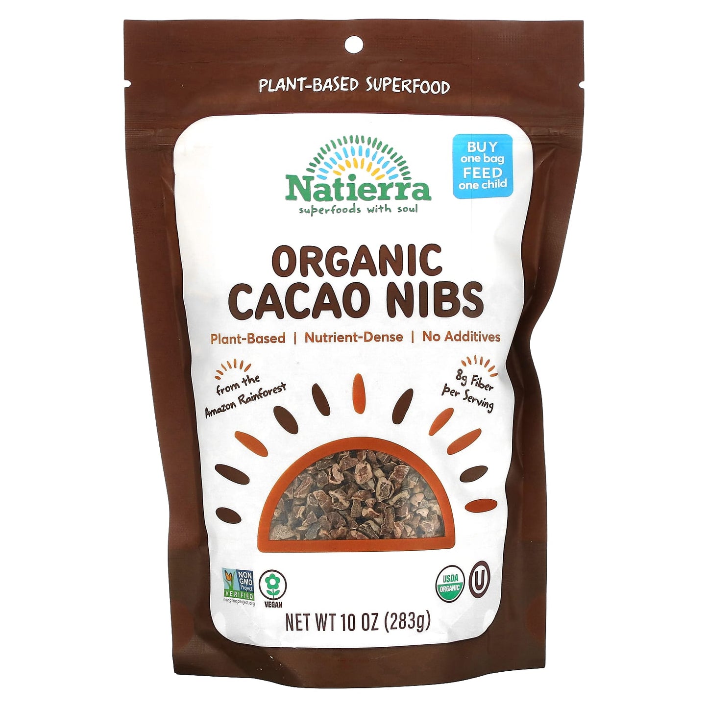 Natierra-Organic Cacao Nibs-10 oz (283 g)