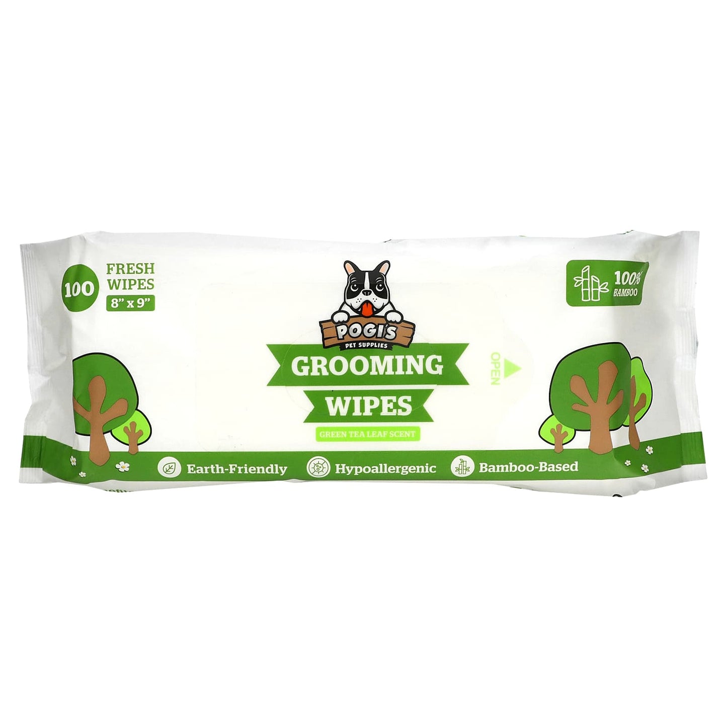 Pogi's Pet Supplies-Grooming Wipes-Green Tea Leaf-100 Fresh Wipes