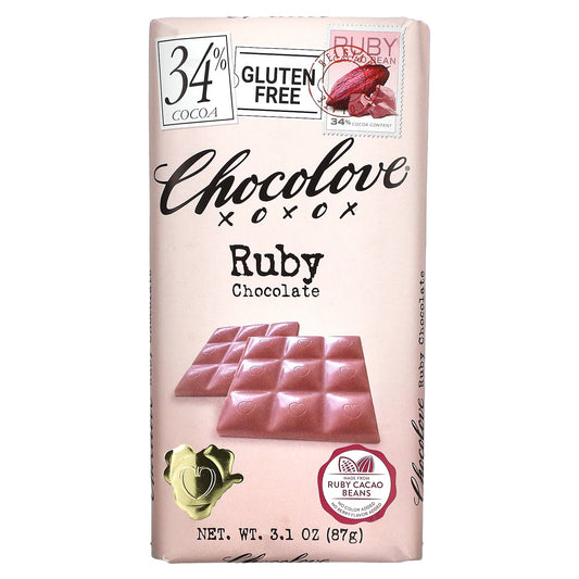 Chocolove-Ruby Cacao Bar-34% Cocoa-3.1 oz (87 g)