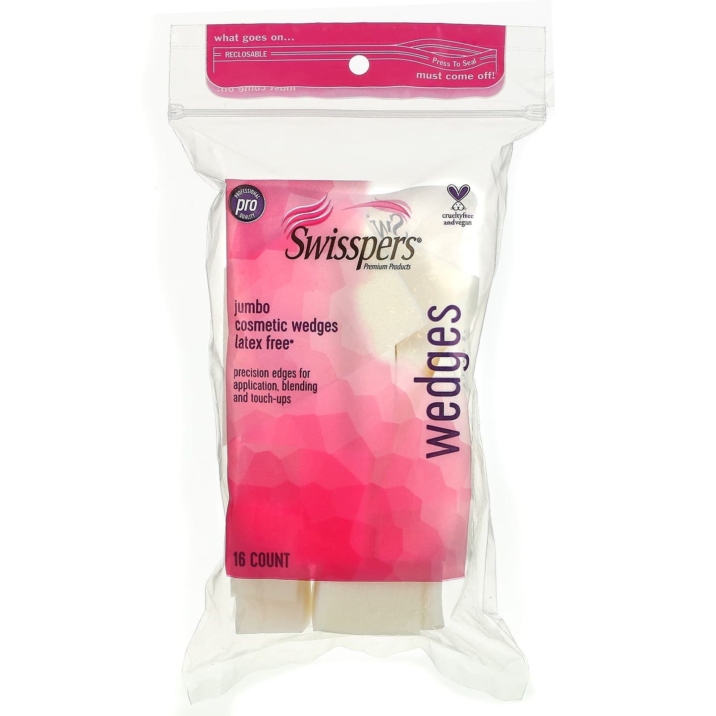 Swisspers-Jumbo Cosmetics Wedges-16 Count