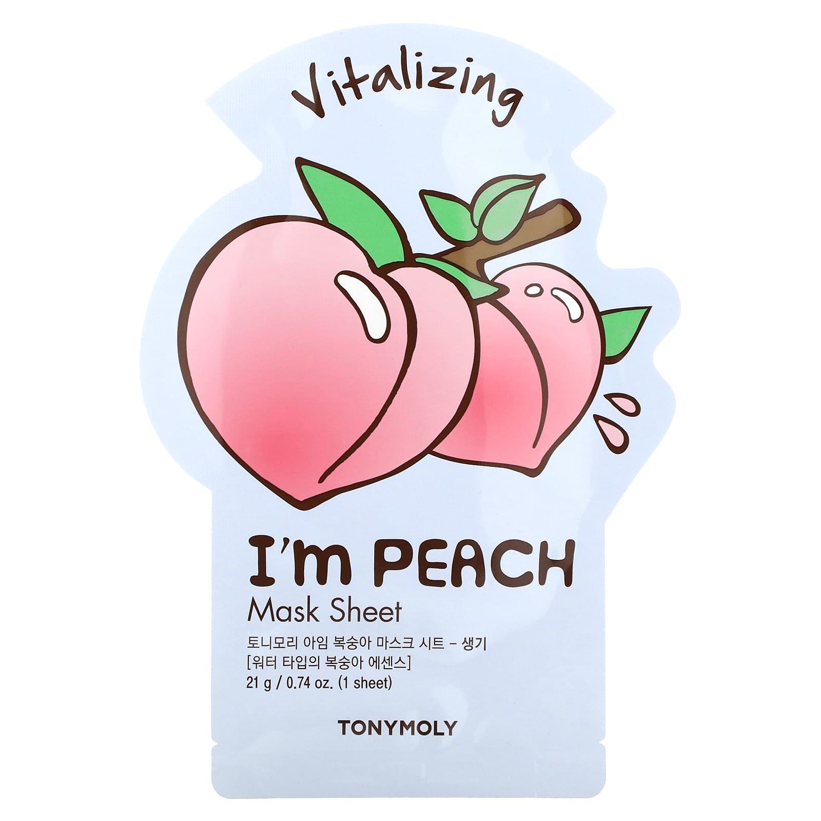 Tony Moly-I'm Peach-Vitalizing Beauty Mask Sheet-1 Sheet-0.74 oz (21 g)