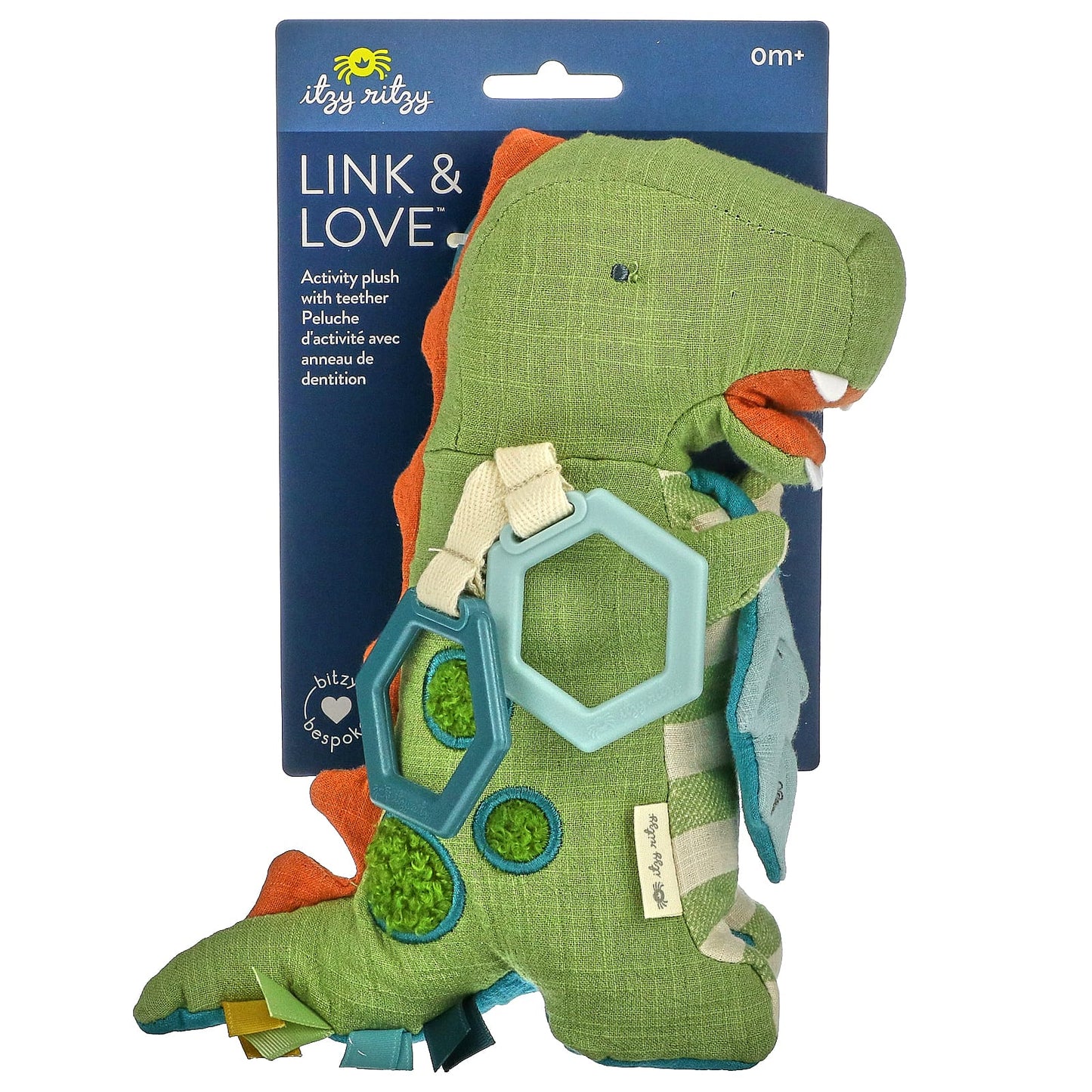 itzy ritzy-Link & Love-Activity Plush With Teether-0+ Months-Dino-1 Teether