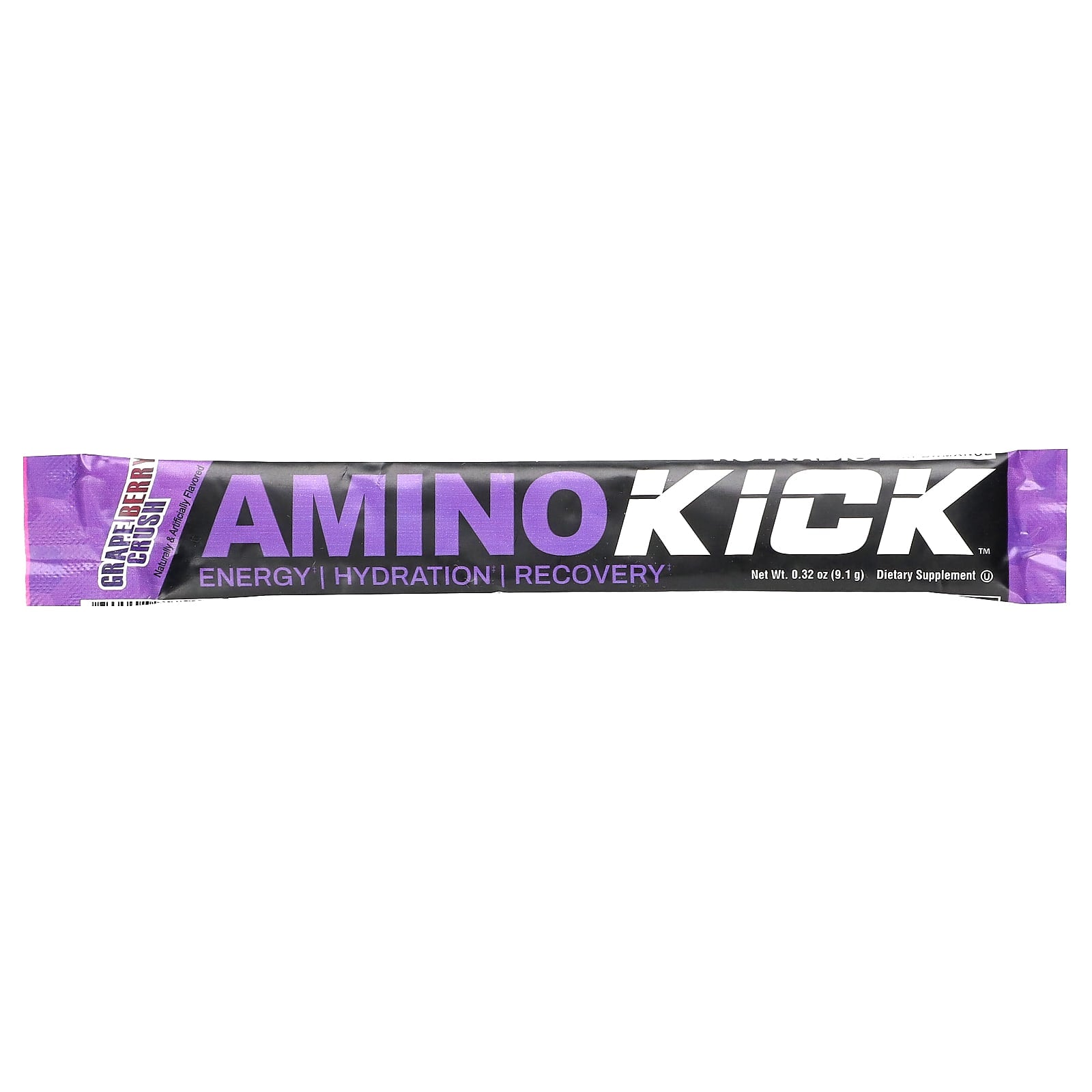 NutraBio-Amino Kick-Grape Berry Crush-1 Stick Pack-0.32 oz (9.1 g)