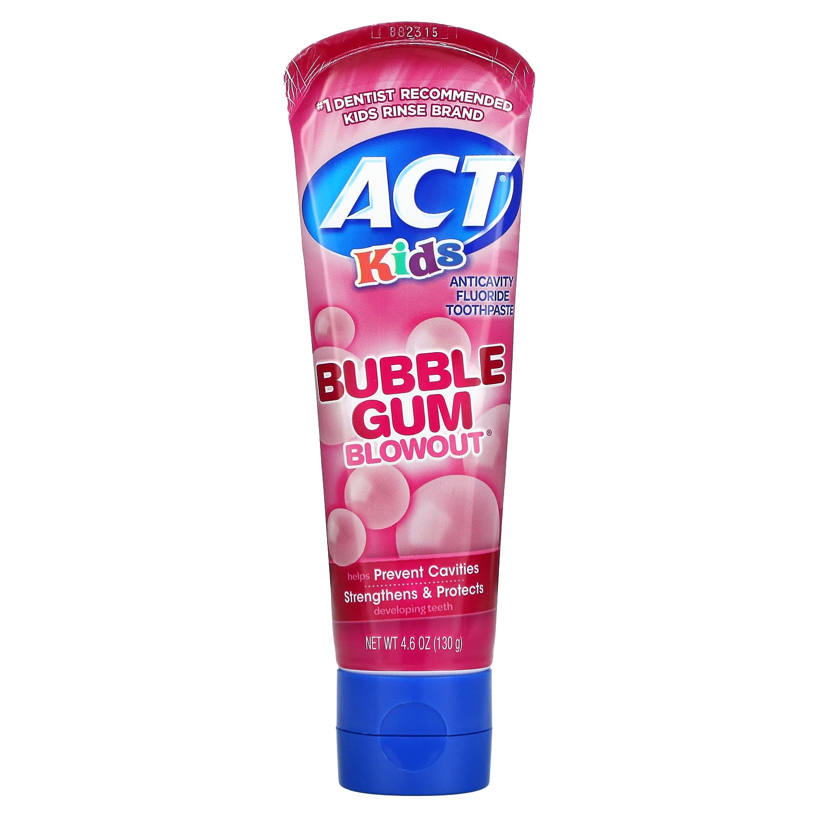 Act-Kids-Anticavity Fluoride Toothpaste-Bubble Gum Blowout-4.6 oz (130 g)