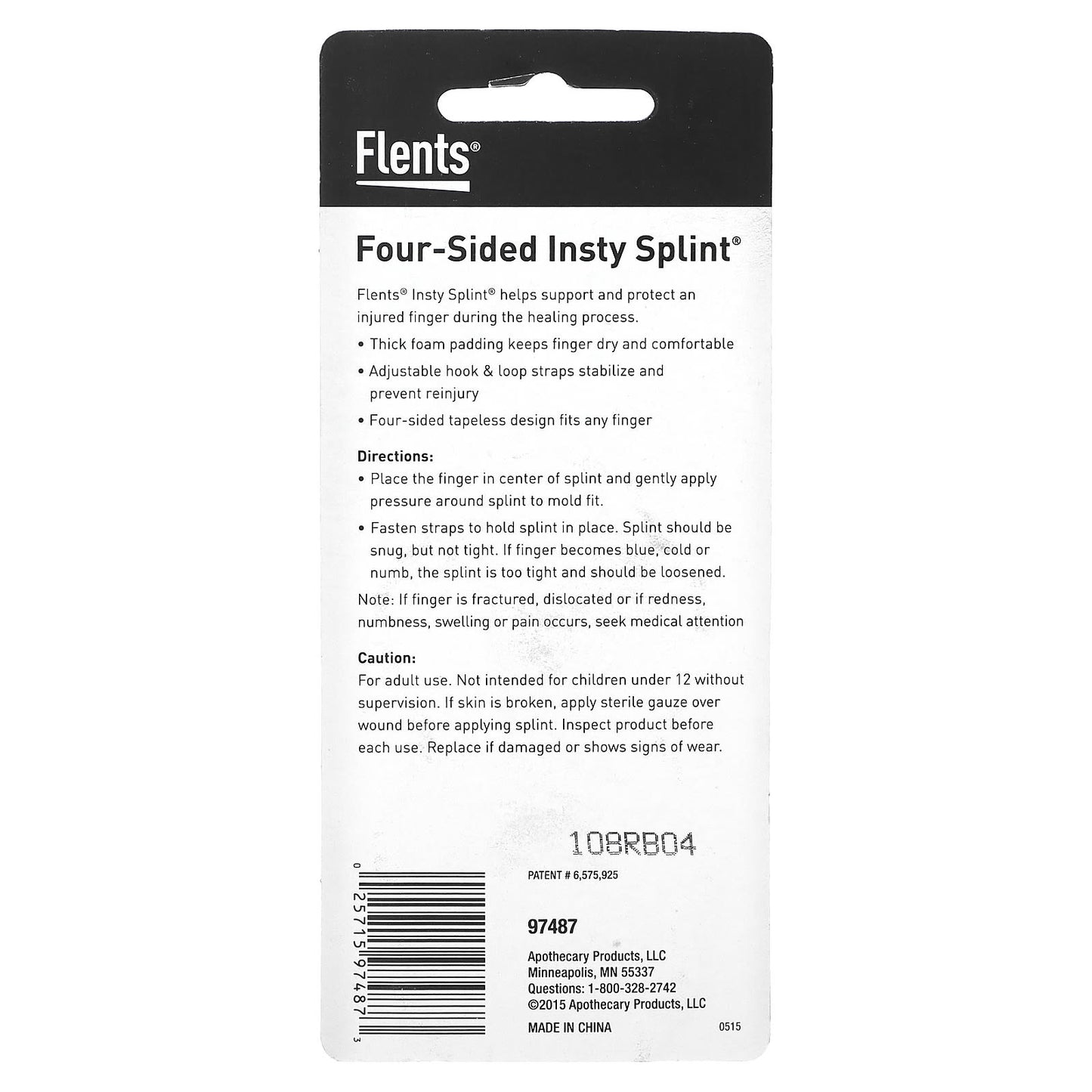 Flents, Insty Splint, Four-Sided, M, 1 Count