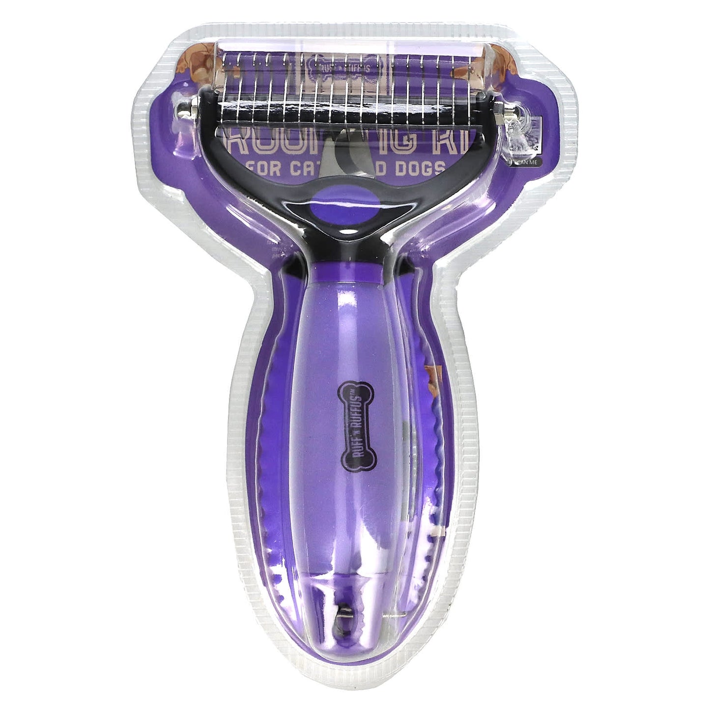 Ruff 'N Ruffus, Grooming Kit for Cats and Dogs, Gel Rake & Nail Clipper, Purple, 1 Gel Rake 1 Nail Clipper