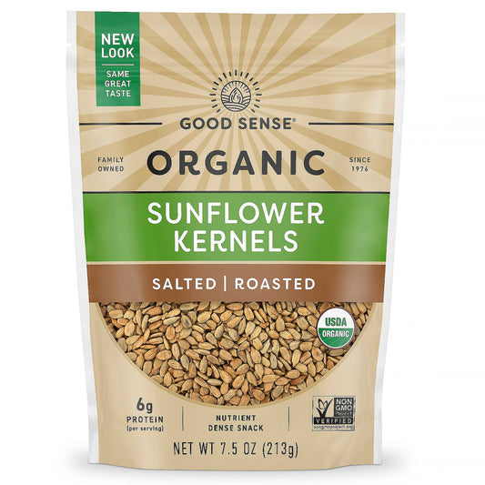 Good Sense-Organic Sunflower Kernels-Salted-Roasted-7.5 oz (213 g)