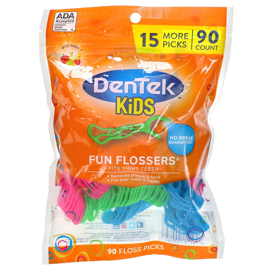 DenTek-Kids Fun Flossers-Wild Fruit-90 Floss Picks