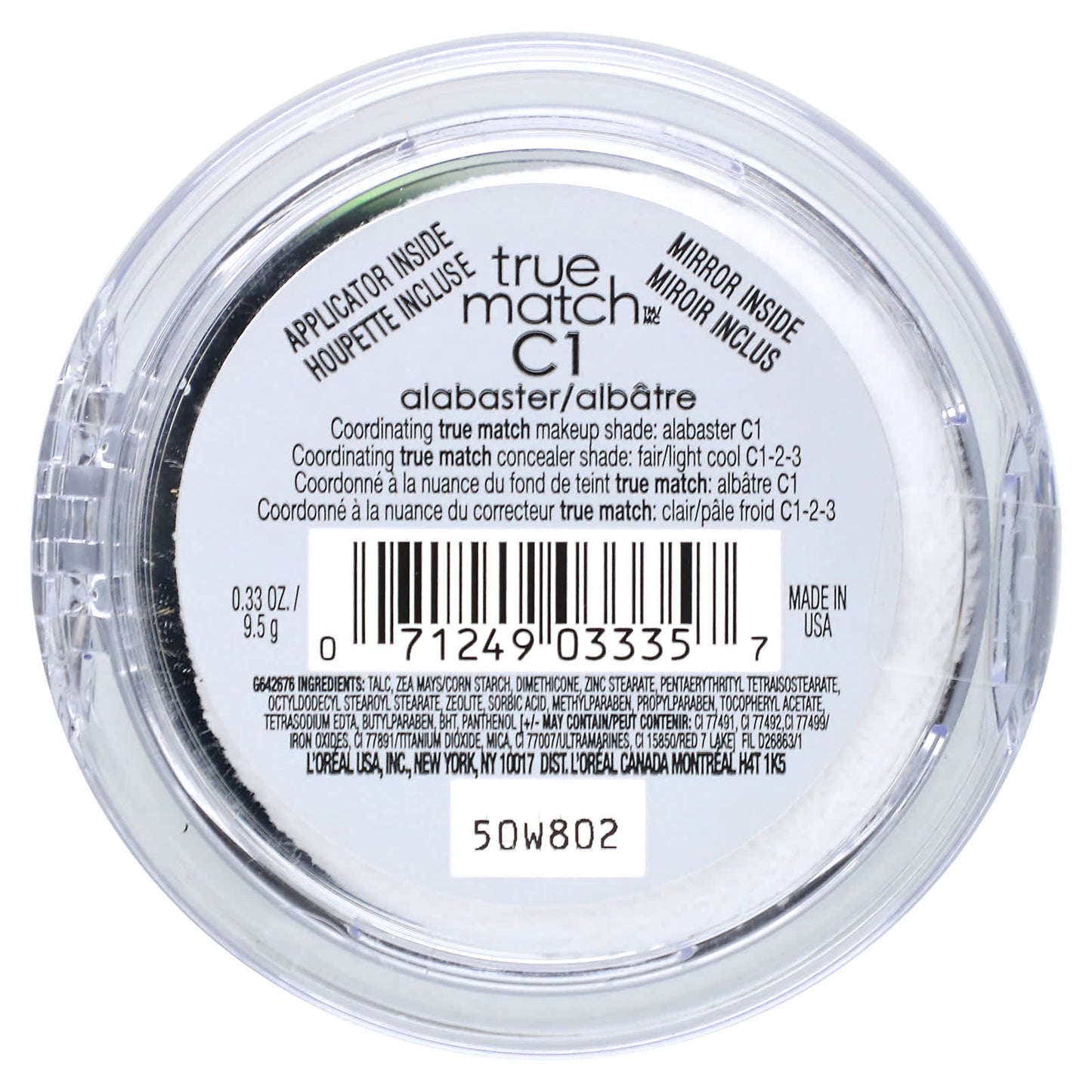 L'Oréal, True Match, Super-Blendable Powder, C1 Alabaster, 0.33 oz (9.5 g)