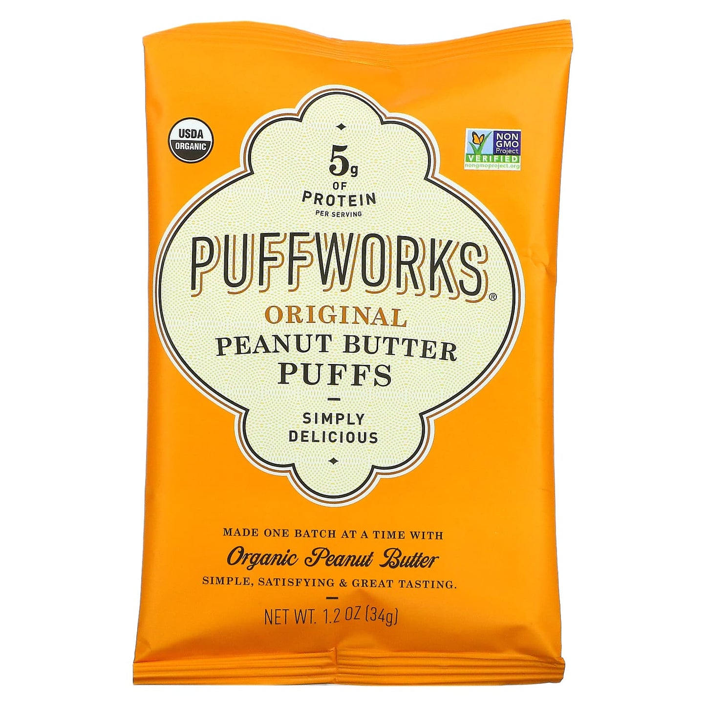 Puffworks, Peanut Butter Puffs, Original, 6 Pack, 1.2 oz (34 g) Each