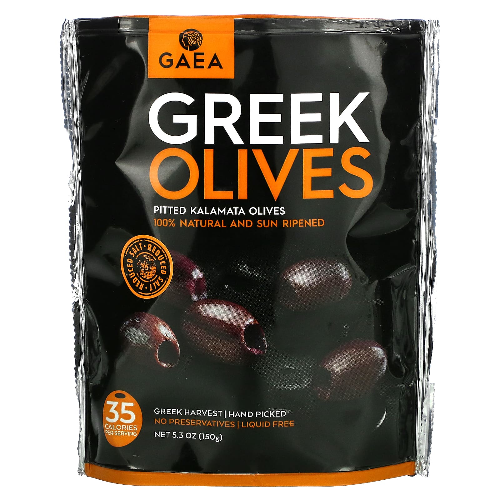 Gaea-Greek Olives-Pitted Kalamata Olives-5.3 oz (150 g)