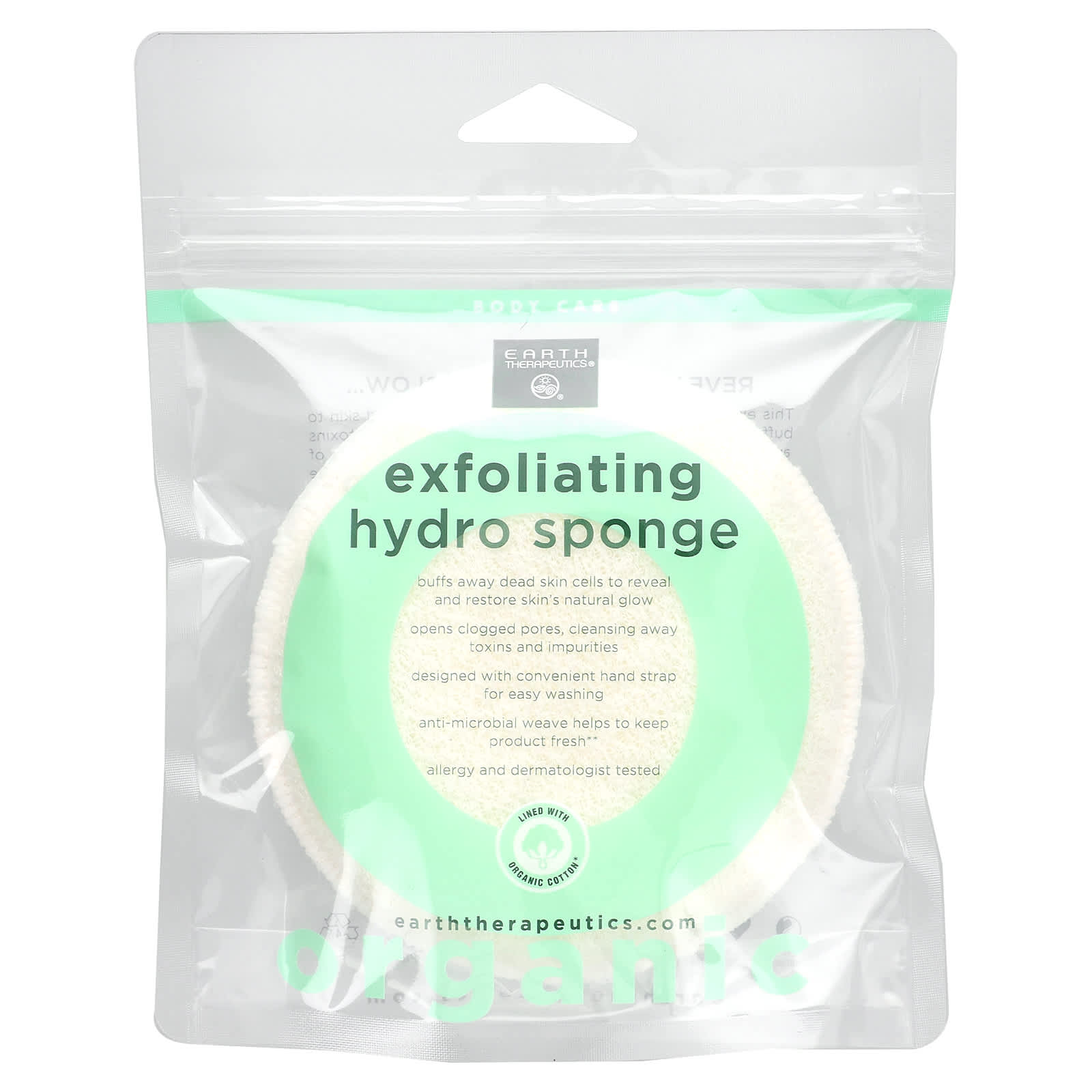 Earth Therapeutics-Exfoliating Hydro Sponge-Round-1 Sponge