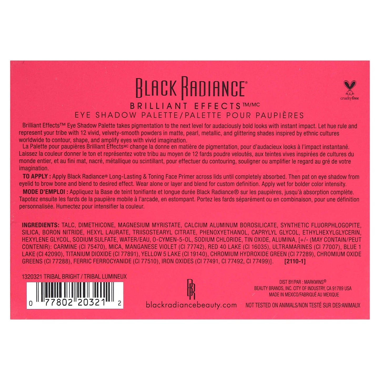 Black Radiance, Brilliant Effects Eye Shadow Palette, Tribal Bright, 0.38 oz (11 g)