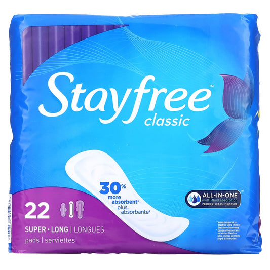 Stayfree-Classic-Super Long Pads-Fragrance-Free-22 Pads