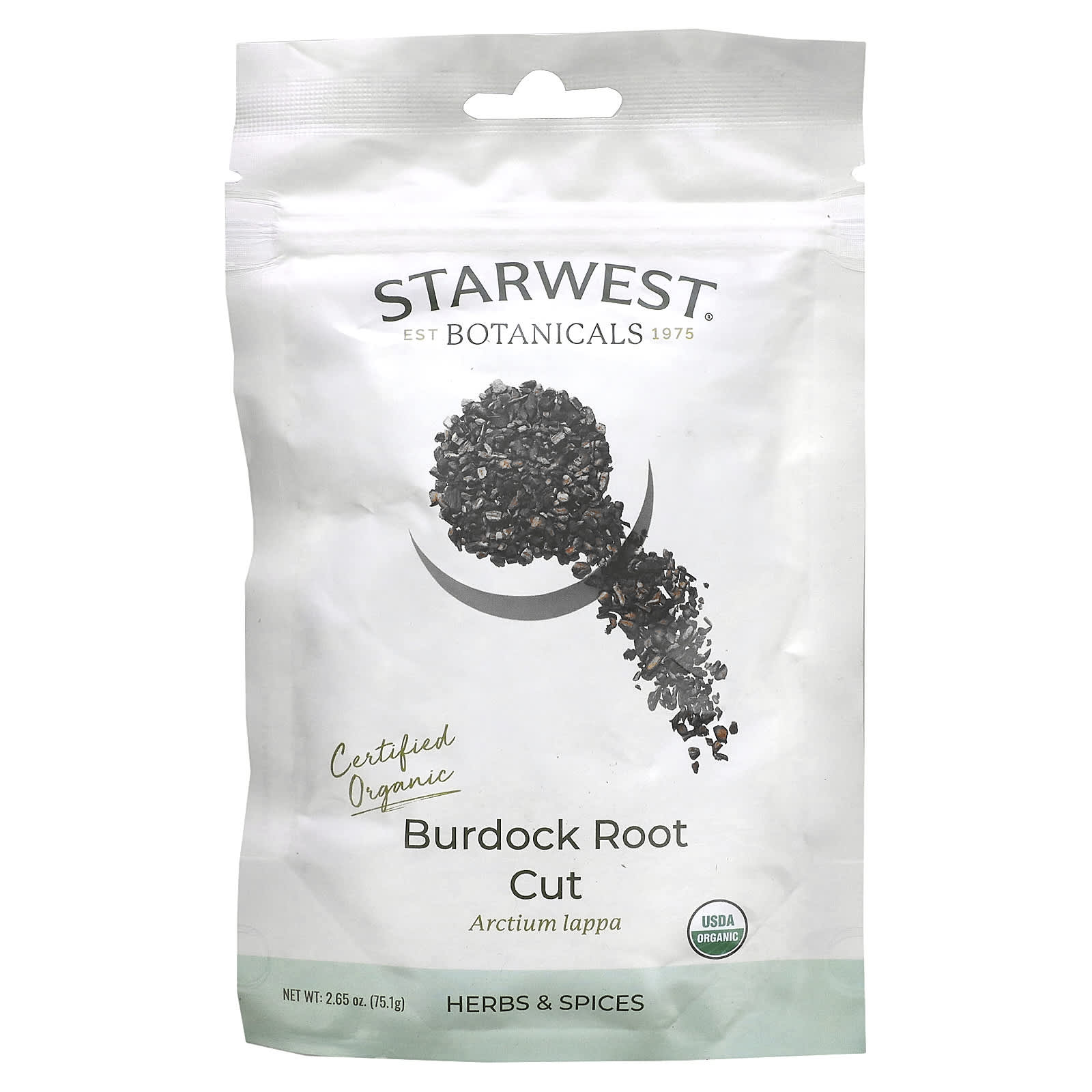 Starwest Botanicals-Organic Burdock Root Cut-2.65 oz (75.1 g)