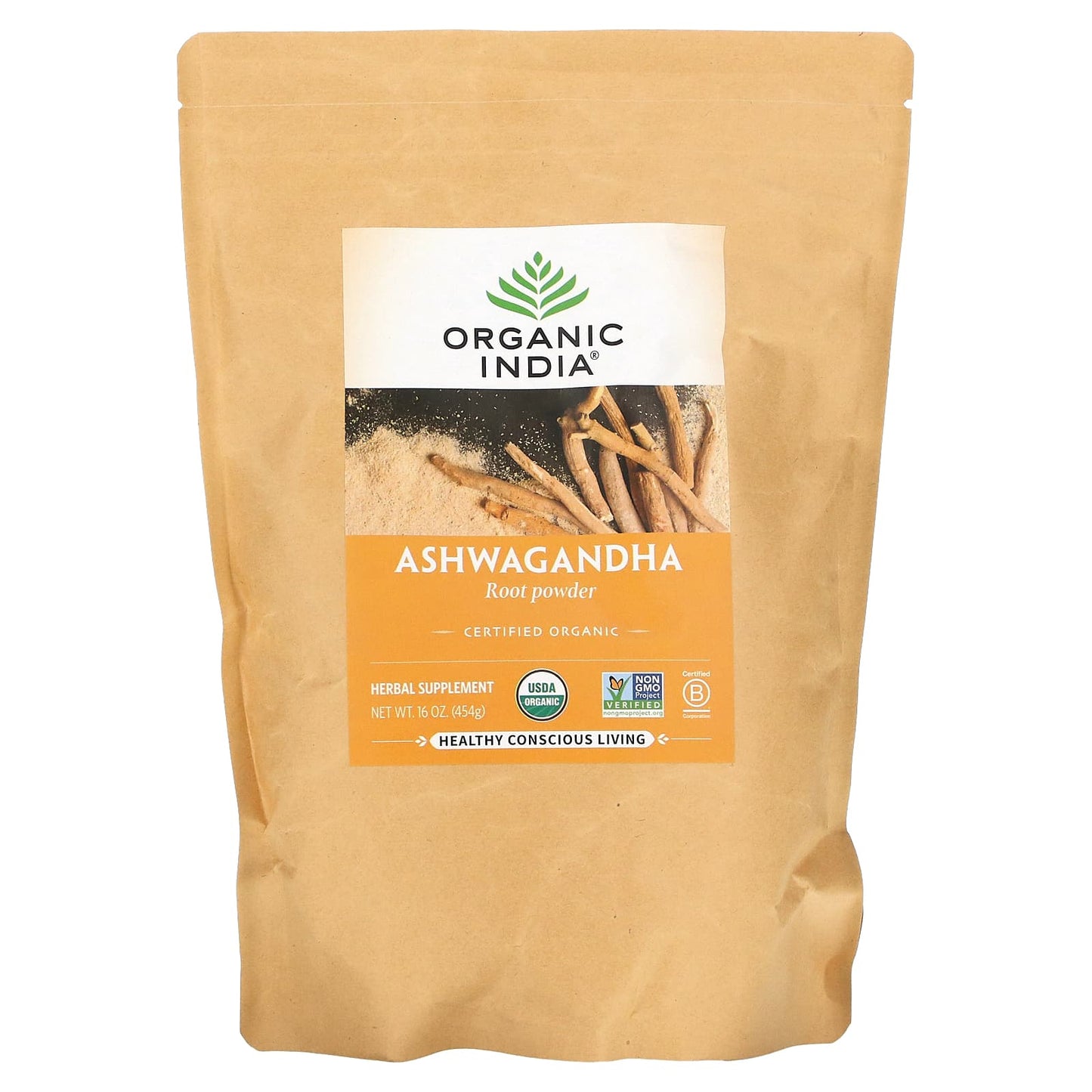 Organic India-Ashwagandha Root Powder-16 oz (454 g)