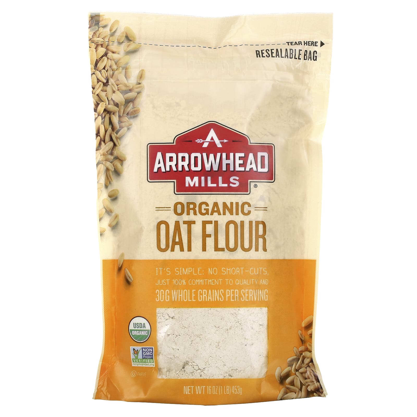 Arrowhead Mills-Organic Oat Flour-1 lb (453 g)