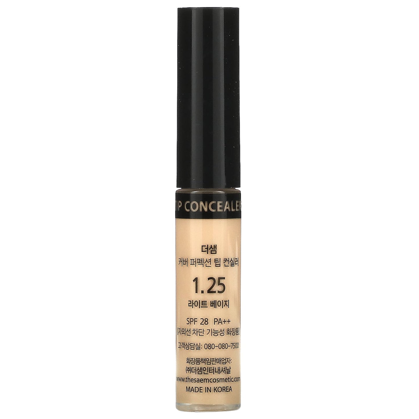 The Saem, Cover Protection, Tip Concealer, SPF 28 PA++, 1.25 Light Beige, 0.23 oz