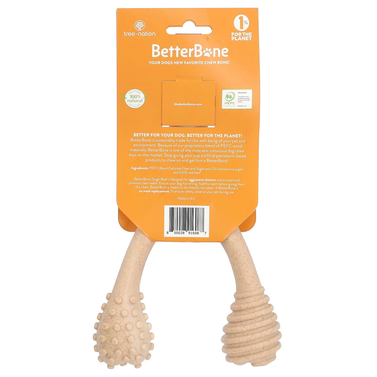 BetterBone, Tough Chew Bone, Large, Beef, 1 Toy