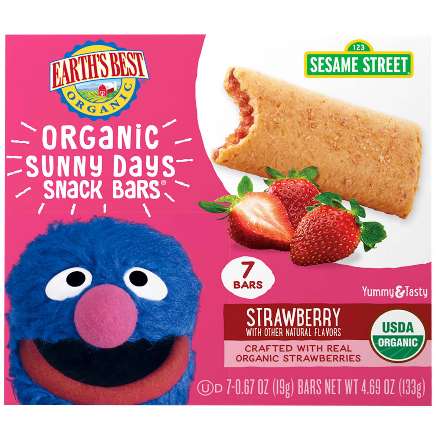 Earth's Best-Organic Sunny Days Snack Bars-For Ages 2 Years and Up-Strawberry-7 Bars-0.67 oz (19 g) Each