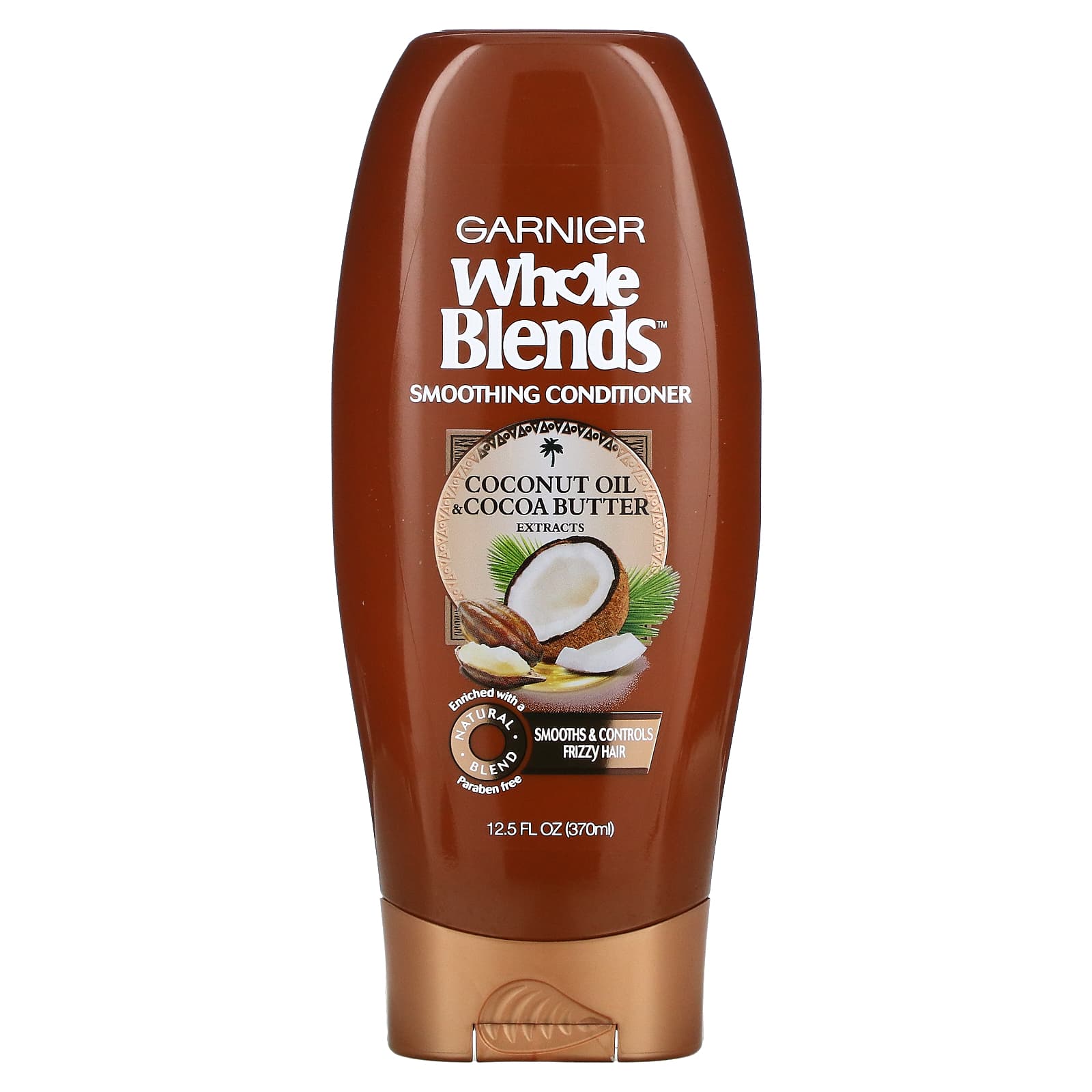 Garnier-Whole Blends-Smoothing Conditioner-Frizzy Hair-Coconut Oil & Cocoa Butter-12.5 fl oz (370 ml)