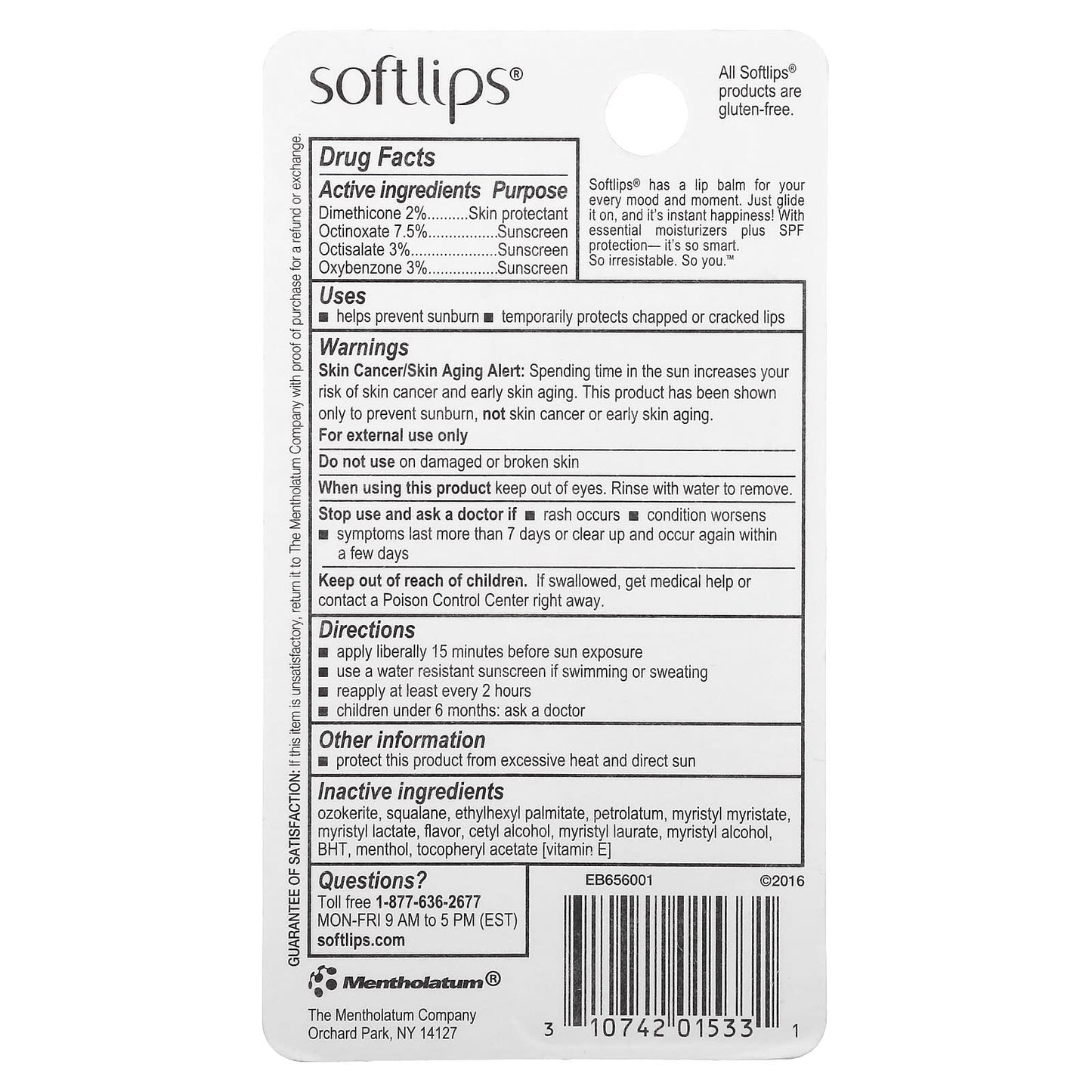 Softlips, Lip Protectant Sunscreen, SPF 20, Watermelon, 2 Pack, 0.07 oz (2 g) Each