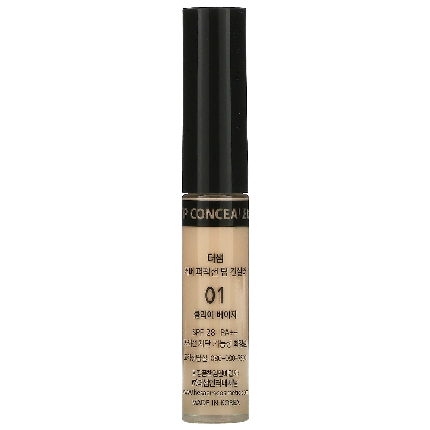 The Saem, Cover Perfection, Tip Concealer, SPF 28 PA++, 01 Clear Beige, 0.23 oz