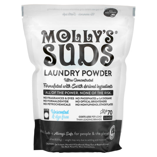Molly's Suds-Laundry Powder-Ultra Concentrated-Unscented-47 oz (1.33 kg)