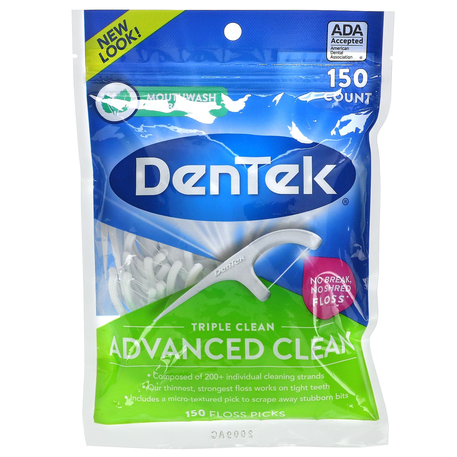 DenTek-Advanced Clean Floss Picks-Mouthwash Blast-150 Floss Picks