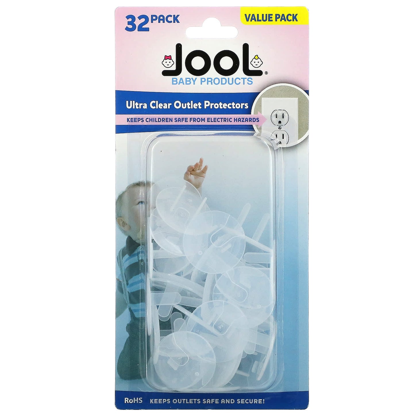 Jool Baby Products-Ultra Clear Outlet Protectors-32 Pack