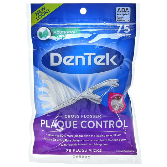 DenTek-Cross Flosser Plaque Control-Mouthwash Blast-75 Count