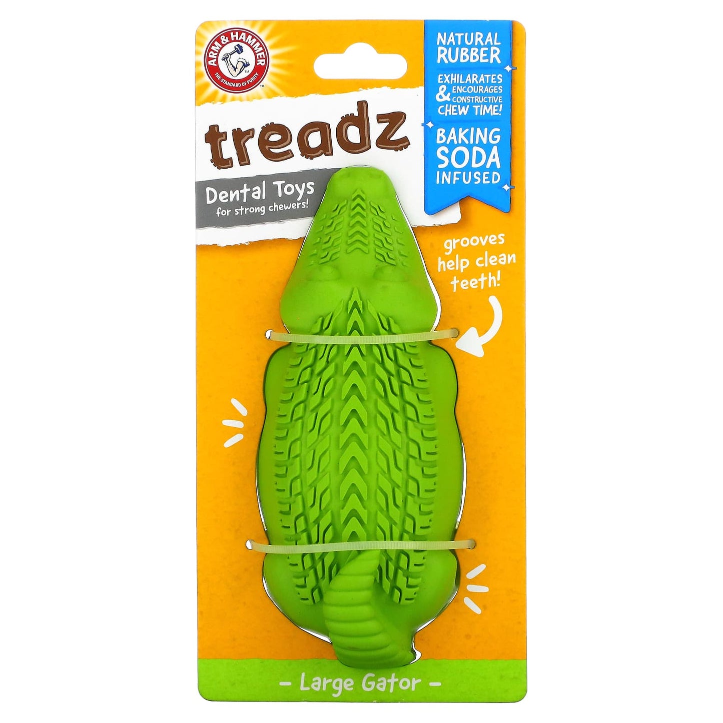 Arm & Hammer-Treadz-Dental Toys For Strong Chewers-Large Gator-1 Toy