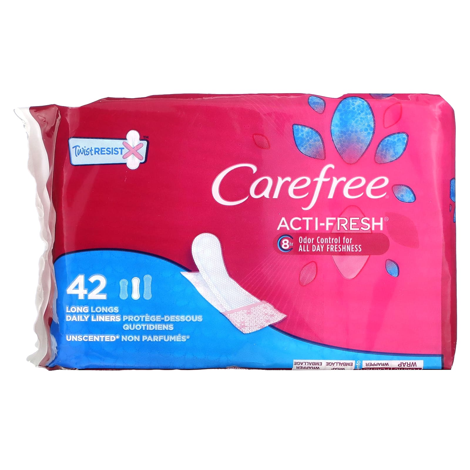 Carefree-Acti-Fresh-Daily Liners-Regular-Unscented-42 Liners