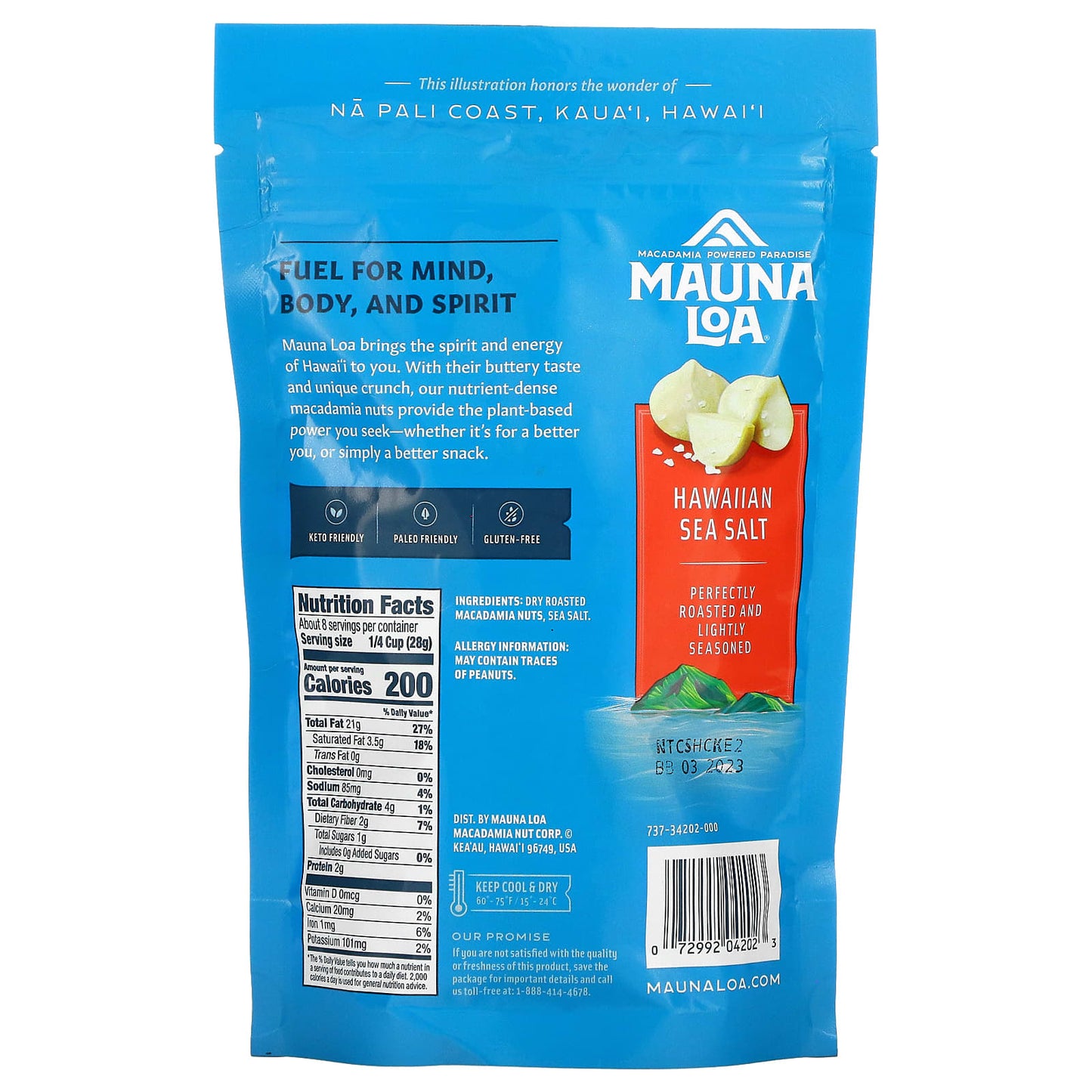 Mauna Loa, Dry Roasted Macadamias, Hawaiian Sea Salt, 8 oz (226 g)