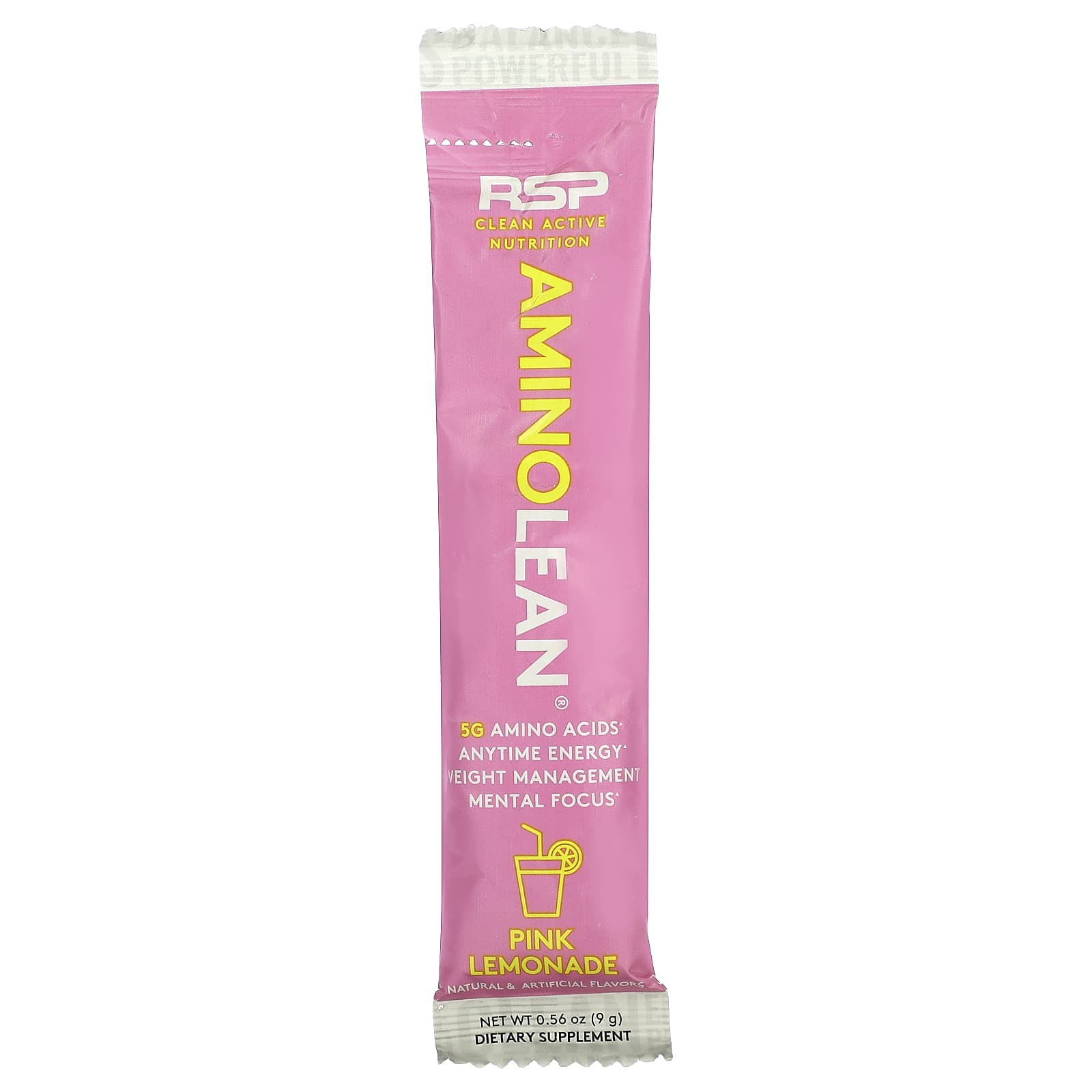 RSP Nutrition-AminoLean-Pink Lemonade-1 Stick Pack-0.56 oz (9 g)