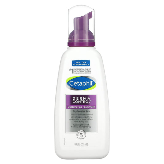 Cetaphil-Derma Control-Oil Removing Foam Wash-Oily-Sensitive Skin-8 fl oz (237 ml)