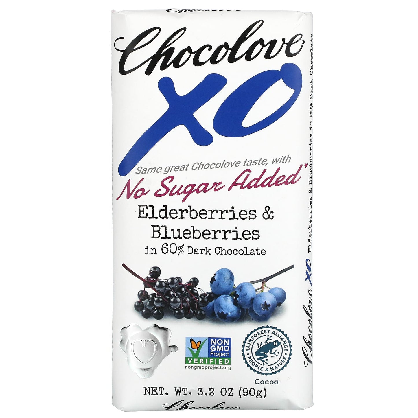 Chocolove-XO-Elderberries & Blueberries In 60% Dark Chocolate-3.2 oz (90 g)