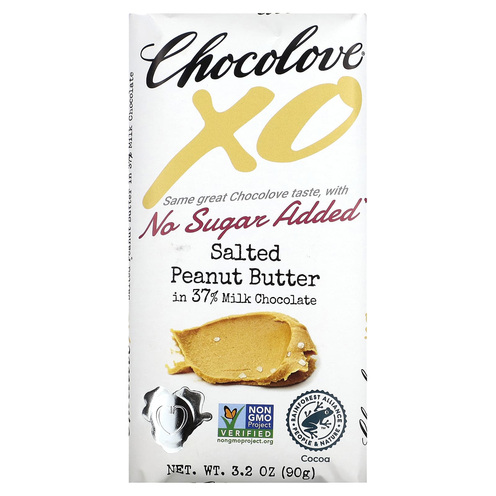 Chocolove-XO-Salted Peanut Butter in 37% Milk Chocolate Bar-3.2 oz (90 g)