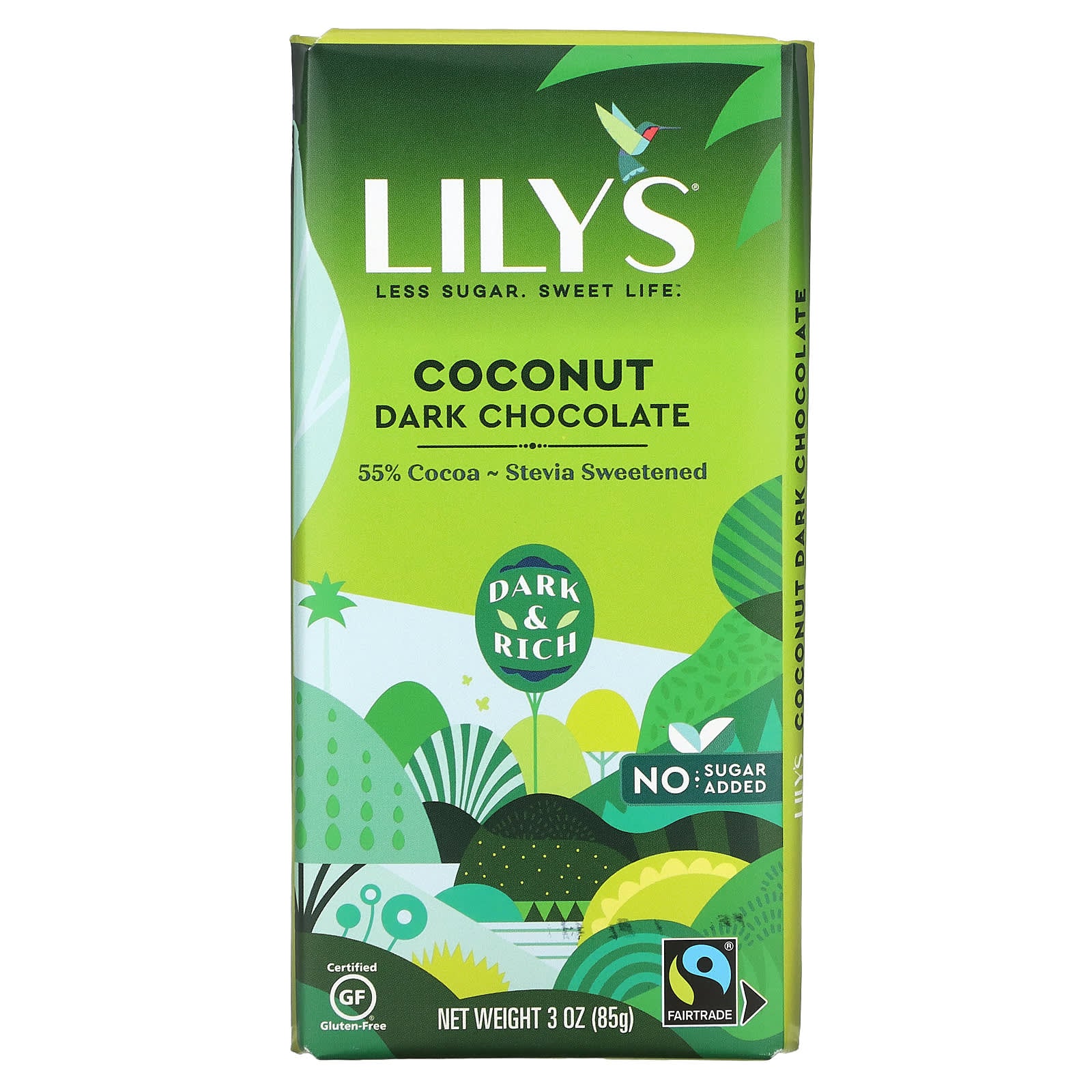 Lily's Sweets-Dark Chocolate-Coconut-3 oz (85 g)