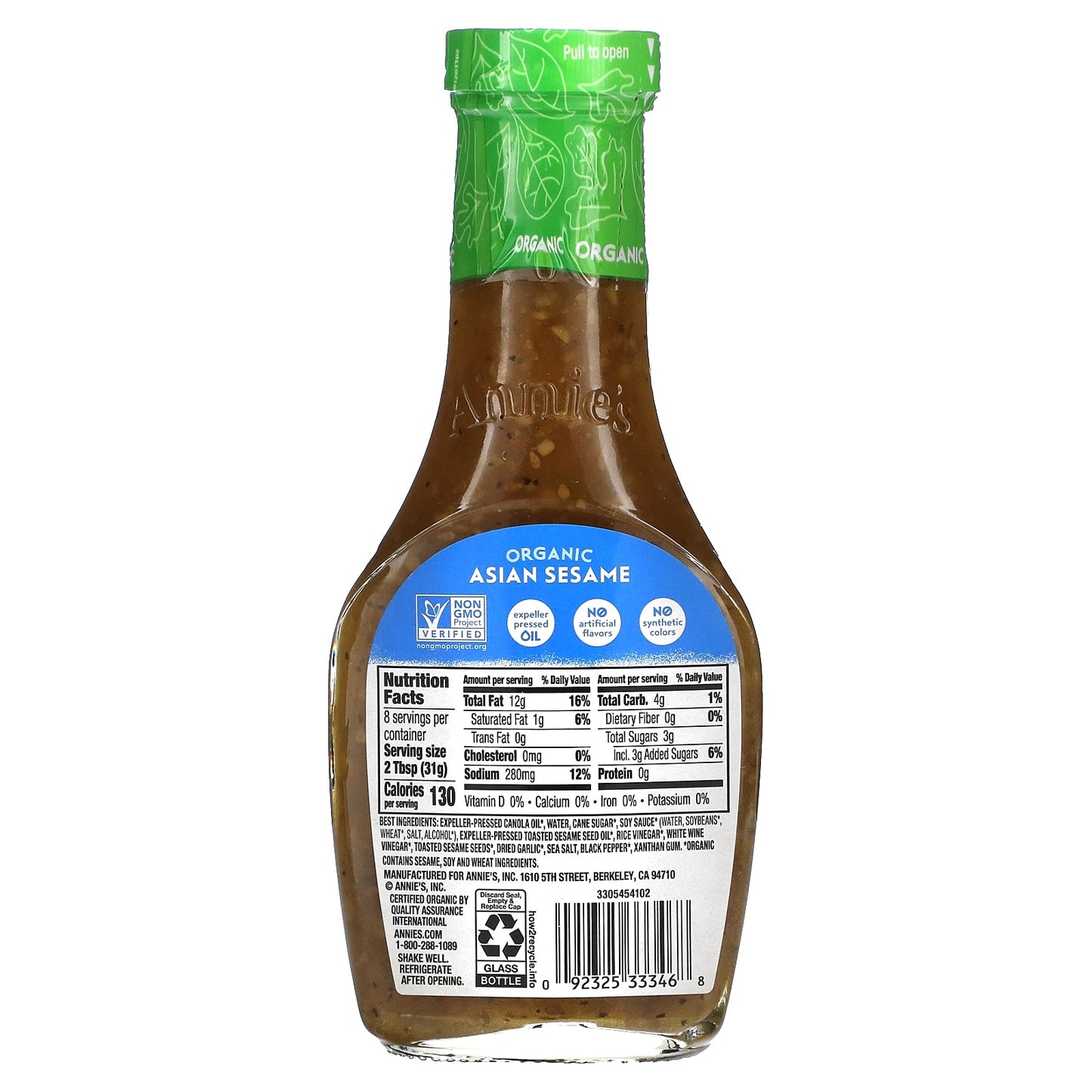 Annie's Homegrown, Organic Asian Sesame Dressing, 8 fl oz (236 ml)