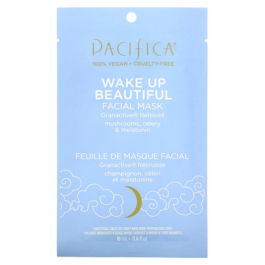 Pacifica-Wake Up Beautiful-Facial Beauty Mask-Granactive Retinoid-1 Sheet Mask-0.6 fl oz (18 ml)